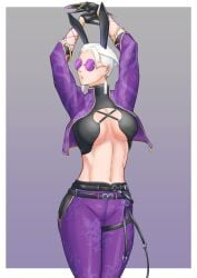 1girls a.k.i. alternate_costume alternate_version_available asutorotoro athletic athletic_female busty capcom female female_focus female_only hourglass_figure short_hair slim slim_waist solo street_fighter street_fighter_6 tagme white_hair wide_hips