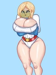 boob_window dc dc_comics emetophilia green_face huge_breasts justice_league kara_zor-el large_breasts nausea power_girl vomit vomit_filled_cheeks vomitklok