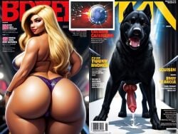 ai_generated big_ass blonde_hair breeding canine fat_ass impregnation interspecies marissa_dubois milf model planet_of_the_dogs_catwalk thong zoophilia