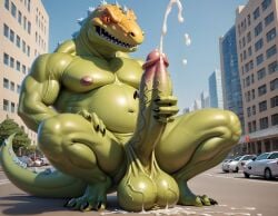 1boy abs ai_generated anthro balls bara big_balls big_muscles big_nipples big_pecs big_penis booster_rex cum cum_drip cum_on_body cum_on_penis cumshot daddy dilf dinosaur ejaculation erection gay green_body huge_balls huge_cock huge_muscles huge_nipples huge_pecs hunk kaiju macro male male_only masturbation monster muscular muscular_anthro muscular_male nipples nude orgasm pecs penis reptar reptile rugrats scalie solo