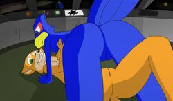 2013 anthro bird breasts canine cashier:3 falco_lombardi female fox fox_mccloud nipples pheasant pussy rule_63 smile space star_fox video_games