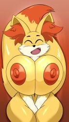 1girls :3 :3c big_breasts big_nipples breasts breasts_out curvy cute cute_fang erect_nipples fangs fennekin floof fluffy fluffy_ears fluffy_tail fox fox_girl furry nipples nude_female nudity owo pokemon pokemon_(species) seii3 smile smiling smiling_at_viewer solo solo_female thighs tits_out uwu yiff