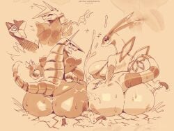 2girls aggron big_ass big_breasts breasts bubble_ass female flygon heliolisk honhearthy huge_ass pokemon pokemon_(species) tagme thick_thighs wide_hips