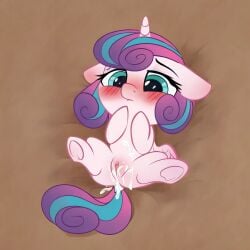 ai_generated alicorn cub equid equine female female_only feral feral_only flurry_heart_(mlp) friendship_is_magic hasbro horse my_little_pony pony pussy solo young