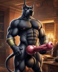 ai_generated anthro anthrofied canid canine canine_genitalia canine_penis cum cumshot great_dane huge_balls huge_cock knot knotted_penis masturbation monster monster_cock muscular muscular_anthro muscular_male original original_character