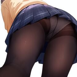 1girls ai_generated ass brown_hair clothed clothing female female_focus female_only high_resolution highres panties panties_under_pantyhose pantyhose pov project_sekai pussy school schoolgirl shinonome_ena skirt solo solo_female solo_focus thighs underwear uniform