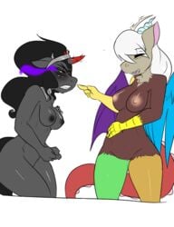 avante92 breasts discord_(mlp) eris_(mlp) female female_only friendship_is_magic king_sombra_(mlp) my_little_pony nipples queen_umbra_(mlp) rule_63 straight_hair