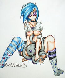 blue_hair breasts friendship_is_magic humanized my_little_pony purple_eyes straight_hair vinyl_scratch