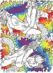 acid anthro ass breasts canine comic drugs female fox fur furry male penis psychedelic pussy sex straight triadfox