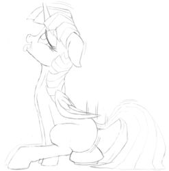 2013 alicorn black_and_white equine female feral friendship_is_magic hair half-closed_eyes horn horse insertion monochrome my_little_pony penetration pony saliva solo stradivarius tongue twilight_sparkle_(mlp) wings