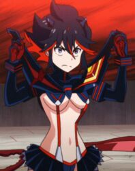 1girls 2d animated breasts edit female female_only kill_la_kill matoi_ryuuko nipples photoshop senketsu solo