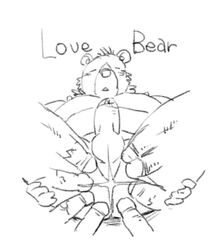 anal anthro balls bear chubby erection fur furry gamma-g gay male mammal monochrome penis spread_legs spreading