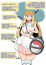 1girls alternate_body_type blonde_hair english english_text female game_freak green_eyes human light-skinned_female light_skin lillie_(pokemon) nintendo pokemon pokemon_(game) pokemon_sm solo straight_hair text thighs wide_hips woohyoot