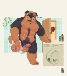 2025 absurd_res age_difference anthro appliance areola balls bandage bazart beard belly belly_overhang big_balls big_muscles big_penis blep bodily_fluids canid canine canis claws closed_eyes clothing discarded_clothing domestic_dog door duo english_text erection exclamation_point eyebrows facial_hair father father_and_child father_and_son fur genitals glans hair hi_res humanoid_genitalia humanoid_penis incest incestuous_voyeur inside laundry laundry_machine looking_at_another male male/male mammal mastiff mature_anthro mature_male molosser motion_lines musclegut muscular muscular_anthro muscular_male musical_note musical_symbol navel nipples nude on_one_leg onomatopoeia parent parent_and_child parent_and_son pawpads pecs penis plant rottweiler signature simple_background smile solo_focus son sound_effects standing sweat symbol text tongue tongue_out tuft undressing uneven_balls vines voyeur whistling