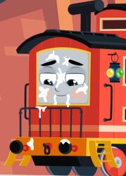 1boy accurate_art_style banned_artist blush bruno_the_brake_car cum cum_dripping_down_chin cum_dripping_from_mouth cum_in_mouth cum_on_face cute edit face_focus heart_eyes smiling tagme thomas_and_friends thomas_and_friends_all_engines_go train young