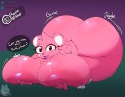all_fours anthro cuddle_team_leader female female_only fortnite gardegu huge_ass huge_breasts hyper_ass hyper_breasts looking_at_viewer pink_body