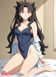 1female 1girls :d ai_generated bed bedroom breasts bubbleteexl commentary_request english_commentary fate/grand_order fate_(series) female female_only hi_res highres ishtar_(fate) light-skinned_female light_skin looking_at_viewer mixed-language_commentary smile smiling solo solo_female very_high_resolution