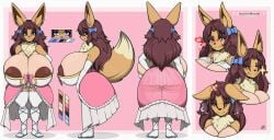 anthro breasts_bigger_than_head eevee eeveelution fan_character furry furry_only huge_breasts large_breasts naomi_minette nipples nipples_visible_through_clothing pokémon_(species) pokemon reference_sheet shortstack zak_hitsuji