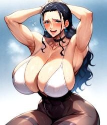 ai_generated armpits arms_up female female_only light-skinned_female muscular nico_robin one_piece post-timeskip sexy.ai sexy_armpits themix182