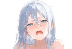 1girls ai_generated blue_eyes blush blush bukkake completely_naked completely_naked_female completely_nude completely_nude_female cum cum_drip cum_in_mouth cum_on_face cum_on_hair cumshot female female_focus female_only high_resolution highres looking_at_viewer naked pov project_sekai silver_hair solo solo_female solo_focus yoisaki_kanade