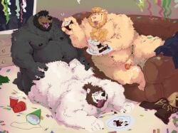 2024 anal anal_sex anthro ass bear being_watched belly birthday birthday_cake birthday_sex black_bear bovid butt_grab cake caprine chuchowriggle clothing confetti dessert detailed_background discarded_clothing doggy_style feeding fluffy fluffy_butt food from_behind_position furniture genitals group hand_on_butt looking_at_another looking_pleasured looking_through looking_through_window male male/male males_only mammal moobs oliver_baaple on_sofa overweight overweight_bottom overweight_male overweight_top pea_soup penetration penile penile_penetration penis polar_bear sex sheep sofa steve_jovonovich tongue tongue_out trio trio_focus ursine voyeur