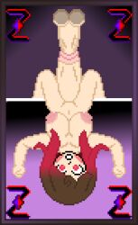 1futa bete_noire big_breasts big_penis blush breasts brown_hair docking futa_only futanari glitchtale intersex laying_down penis penis_in_penis pink_eyes pink_hair pixel_art red_hair self_upload undertale undertale_(series) urethral_penetration z!betty zixy