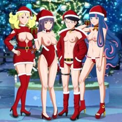 4girls ada_(boruto) adapted_costume adult age_difference alternate_version_available bikini black_hair blue_and_pink_hair boots borusumi boruto:_naruto_next_generations boruto:_two_blue_vortex christmas christmas_clothing christmas_headwear christmas_outfit cleavage crop_top cutout delta_(boruto) eyewear female female_only full_body glasses headwear heels high_heel_boots high_heels holidays human jacket kakei_sumire large_breasts leotard long_boots makeup medium_breasts miniskirt multicolored_hair multiple_girls naruto naruto_(series) no_bra older_female petite platform_heels purple_hair revealing_clothes santa_costume santa_hat sarada_uchiha shirt skimpy skimpy_clothes small_breasts teenage_girl teenager tubetop two_tone_hair yellow_hair younger_female