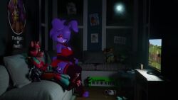 age_difference ass big_ass big_breasts bonfie bonfie_(cryptia) bonnie_(cally3d) bonnie_(fnaf) breasts clothing fazclaire's_nightclub female five_nights_at_freddy's five_nights_at_freddy's:_security_breach foxy_(fnaf) funfoxtime glamrock_foxy_(fnaf) male minecraft mojang music playing_videogame rule_63 scottgames size_difference sound sound_effects tagme video video_games young younger_male