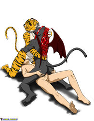 1boy 2girls animal_ears anthro ass biceps bisexual black_fur black_stripes cat_ears cat_tail claws closed_eyes cunnilingus demon erection feline female fur furry human humanoid interspecies kissing kneeling licking long_hair male muscles nude oral original_character panther paws penis pink_nose pubic_hair pussy red_hair reverse_spitroast riding saïna sex shadow shadyss straddling straight stripes testicles text threesome tiger tongue vaginal_penetration were weretiger white_background white_fur wings yellow_fur