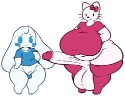 1boy1futa anthro bbw cinnamon_(cinnamoroll) cinnamoroll cinnamoroll_(series) deadsector fat female femboy futa_is_bigger futa_on_male futanari hello_kitty hello_kitty_(character) hello_kitty_(series) ineffective_clothing kitty_white male penis_envy sanrio self_upload size_comparison size_difference