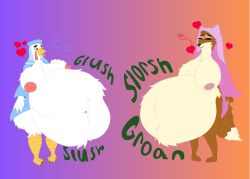 absurd_res after_vore anthro anthro_pred areola areola_outline ass avian avian_pred belly belly_fur belly_tuft big_belly big_breasts big_butt biped bird bloated breast_expansion breast_grab breast_tuft breasts bulge butt_expansion butt_tuft canid canine cheek_tuft chest_tuft chicken clothing dialogue digestion digestion_noises disney duo expansion face_veil facial_tuft fat_rolls fatal_vore female female_pred fox galliform gallus_(genus) glush groan groaning_belly half_naked hand_on_breast hand_on_own_breast happy head_tuft headgear headwear heart_symbol hi_res hood huge_belly huge_breasts huge_filesize lady_kluck maid_marian male male_prey mammal mandro22 markings moan multiple_preds navel navel_outline navel_tuft nipples obese obese_anthro obese_female onomatopoeia overweight overweight_anthro overweight_female phasianid post-vore red_fox robe robe_only robin_hood_(disney) rumbling_stomach satisfaction satisfied satisfied_look sigh sighing slorsh sloshing_belly slush_(sound_effect) sound_effects stomach_bulge tail tail_markings tail_tuft text thick_thighs true_fox tuft underbelly unseen_prey veil vore wardrobe_malfunction