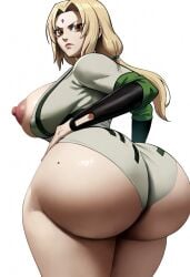 ai_generated big_areola dat_ass doompypomp_(style) fat_ass hoodie huge_ass huge_breasts huge_nipples naruto naruto_(classic) naruto_(series) naruto_shippuden round_ass simple_background thick_thighs tsunade white_background white_panties wide_hips