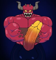 1boy 2024 4_horns arms_crossed big_biceps big_male big_penis completely_nude completely_nude_male demon demon_boy demon_horns demon_humanoid digital_drawing_(artwork) digital_media_(artwork) erect_penis erection glans gradient_penis grey_horns horns huge_balls huge_cock huge_testicles humanoid_genitalia humanoid_penis large_pectorals looking_at_viewer male male_focus male_humanoid male_only moloch_(spooky_month) muscle muscles muscular muscular_arms muscular_humanoid muscular_male nude nude_male open_mouth penis penis_out red_body red_skin sharp_teeth solo solo_focus solo_humanoid solo_in_panel solo_male spooky_month sr_pelo vein veiny_penis woofyslush yellow_eyes