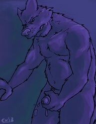 2013 anthro cameronwolfe canine caught closed_eyes cum cumshot erection father fur furry male male_only masturbation nude orgasm parent penis plain_background solo wolf