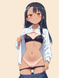 1girls ai_generated ass black_hair breasts censored exibitionism female female_only hayase_nagatoro human long_hair naked nude please_don't_bully_me,_nagatoro pussy solo tanned