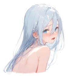 1girls ai_generated blue_eyes blush blush bukkake completely_naked completely_naked_female completely_nude completely_nude_female cum cum_drip cum_in_mouth cum_on_face cum_on_hair cumshot female female_focus female_only high_resolution highres looking_at_viewer looking_back naked pov project_sekai silver_hair solo solo_female solo_focus yoisaki_kanade