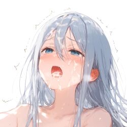 1girls ai_generated blue_eyes blush blush bukkake completely_naked completely_naked_female completely_nude completely_nude_female cum cum_drip cum_in_mouth cum_on_face cum_on_hair cumshot female female_focus female_only high_resolution highres looking_at_viewer naked pov project_sekai silver_hair solo solo_female solo_focus yoisaki_kanade