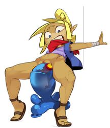 1girls blonde_hair chuchu clothing endured_face female jelly living_insertion monster nintendo pirate polyle princess rape short_hair slime slime_monster tanned_skin tetra the_legend_of_zelda the_wind_waker toes unbirthing vaginal_penetration white_background wind_waker young