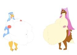 absurd_res after_vore alpha_channel anthro anthro_pred areola areola_outline ass avian avian_pred belly belly_fur belly_tuft big_belly big_breasts big_butt biped bird bloated breast_expansion breast_grab breast_tuft breasts bulge butt_expansion butt_tuft canid canine cheek_tuft chest_tuft chicken clothing digestion disney duo expansion face_veil facial_tuft fat_rolls fatal_vore female female_pred fox galliform gallus_(genus) half_naked hand_on_breast hand_on_own_breast happy head_tuft headgear headwear hi_res hood huge_belly huge_breasts lady_kluck maid_marian male male_prey mammal mandro22 markings multiple_preds navel navel_outline navel_tuft nipples obese obese_anthro obese_female overweight overweight_anthro overweight_female phasianid png_file post-vore red_fox robe robe_only robin_hood_(disney) satisfaction satisfied satisfied_look simple_background stomach_bulge tail tail_markings tail_tuft thick_thighs transparent_background true_fox tuft underbelly unseen_prey veil vore wardrobe_malfunction