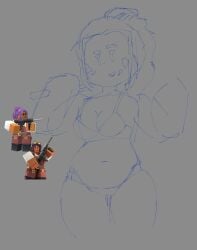 1girls bikini bra breasts camex_ chubby chubby_female cleavage engineer_(tds) female female_only panties reference_image roblox roblox_game robloxian sketch source_request stomach tagme thick_thighs thighs tower_defense_simulator