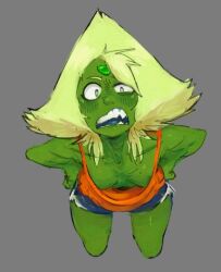 areolae_peeking bending_down deep_cleavage high_angle melflower peridot_(steven_universe) steven_universe