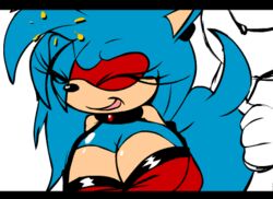 animated artist_request becky_the_hedgehog big_breasts blue_fur bouncing_breasts breasts cleavage clothed clothing collar faceless_male female fur furry green_eyes happy happy_sex hedgehog male mammal original_character purity_the_hedgehog sega sex sonic_(series)