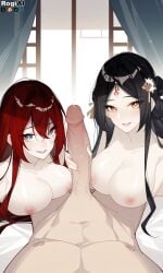ai_generated ji_ruyu_(tangled_branches) jiang_xu_(tangled_branches) lesbian_conversion lesbian_with_male orientation_play patreon rogiai tagme tangled_branches_(manhua)