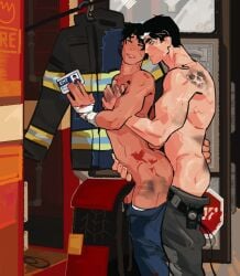 dc dc_comics dick_grayson gay gay_sex jason_todd nightwing red_hood_(dc)