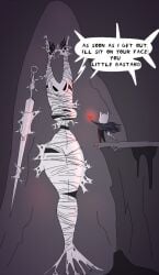 1girls angry background bondage bound breasts bug child_bearing_hips cocoon color curvy dialogue diklonius english_text female hollow_knight hollow_knight:_silksong hollow_knight_(franchise) hornet_(hollow_knight) huge_breasts male mature_female milf protagonist_(hollow_knight) soul_(deltarune) team_cherry text text_bubble the_knight_(hollow_knight) thick_thighs voluptuous web wide_hips