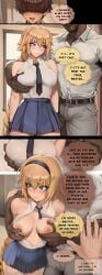 2boys ai_generated aibby big_breasts breasts bully bullying cheating cheating_(relationship) cheating_girlfriend cuck cuckold cuckolding dark-skinned_male dialogue edited fate/grand_order fate_(series) female grabbing_breasts humiliation in_front_of_cuckold infidelity interracial jeanne_d'arc_(fate) netorare ntr panels touching_breast uncensored watermark