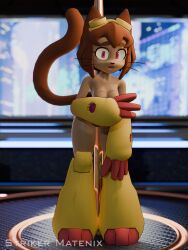 1girls 3d anthro blender breasts brown_body brown_hair brown_skin cat_ears cat_girl cat_humanoid cat_tail catgirl embarrassed embarrassed_female embarrassed_nude_female enf feline feline_humanoid female female_focus furry furry_female furry_only gameoverse glitch_productions goggles goggles_on_head humanoid kit_(gameoverse) kit_bodega nude partially_clothed red_eyes standing striker_matenix tagme thighs