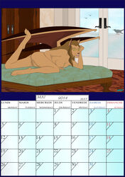 2014 breasts calendar_(medium) disney fab3716 female gargoyles maggie_reed may_(month) nude pussy solo