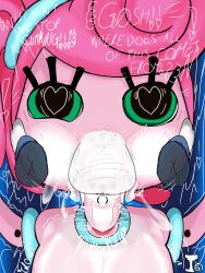 1futa 1girls breast_expansion continuous_ejaculation cum cum_inside cum_inside_mouth deepthroat futanari green_eyes heart-shaped_pupils mommy_long_legs overflow overflowing_cum pink_body pink_hair poppy_(poppy_playtime) poppy_playtime pumping_cum self_upload tagme theregod