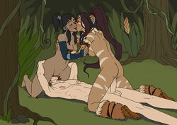 1boy 2girls avatar_legends bisexual bisexual_(female) crossover cunnilingus dark-skinned_female dark_skin dontfapgirl female ffm_threesome girl_on_top group human interracial jungle korra league_of_legends male male/female malesub medium_breasts nickelodeon nidalee oral penis reverse_spitroast royalty sex smooth_skin straight the_avatar the_legend_of_korra threesome water_tribe